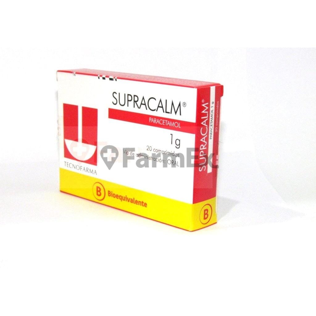 Supracalm 1 g x 20 comprimidos. Farmex-Fonasa